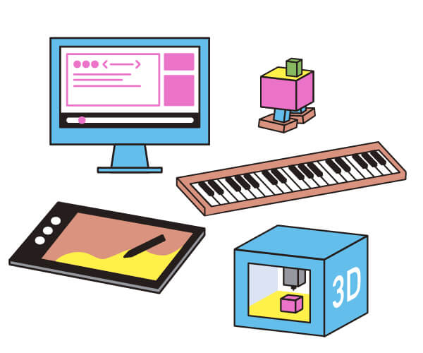 多様な機材を用意